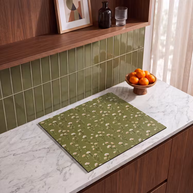 Protezione piano induzione - Rustico - Fiori - Verde — 4