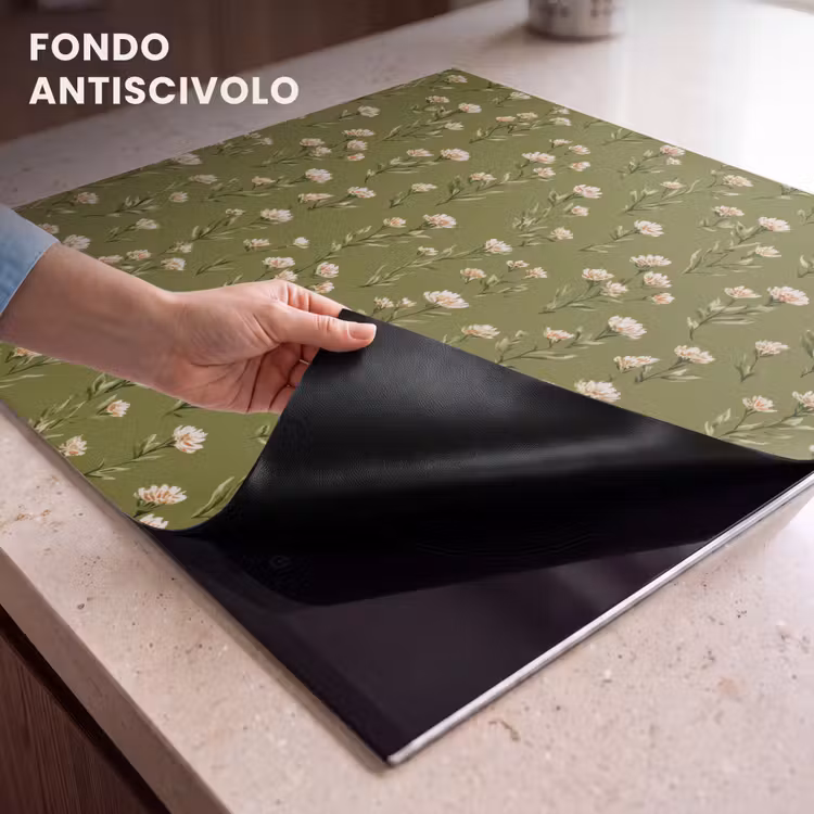 Protezione piano induzione - Rustico - Fiori - Verde — 6