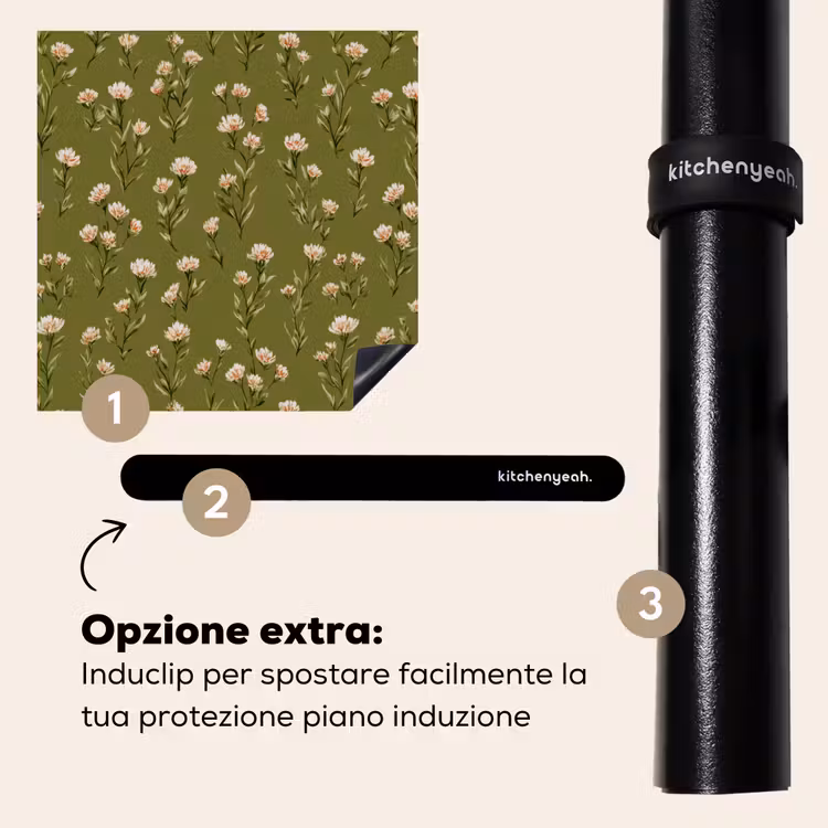 Protezione piano induzione - Rustico - Fiori - Verde — 8