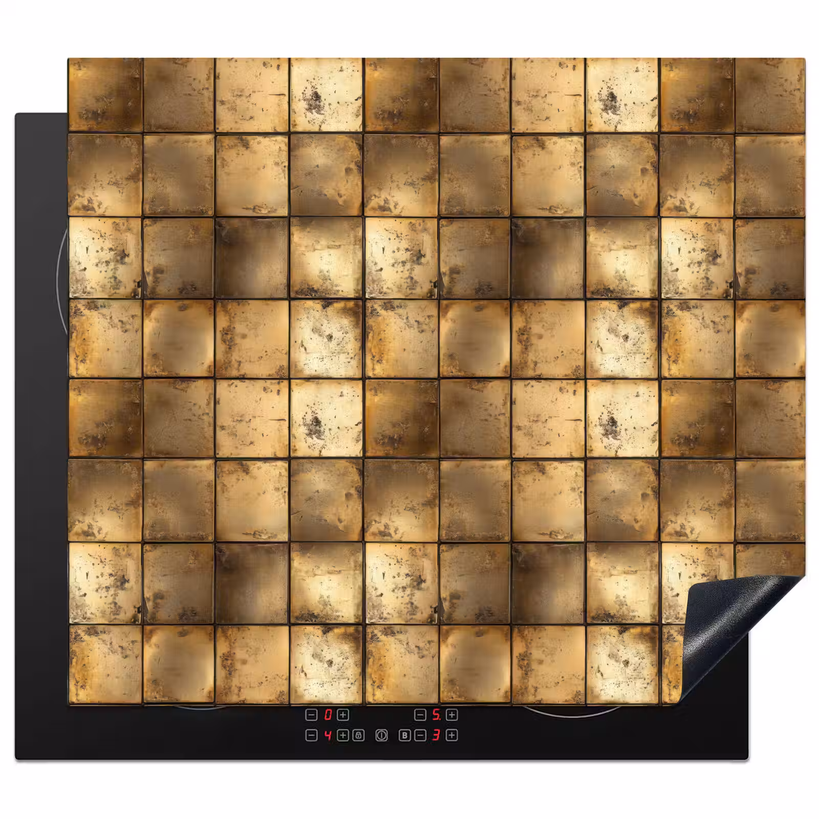 Protezione piano induzione - Geometrico - Piastrelle - Oro — 1