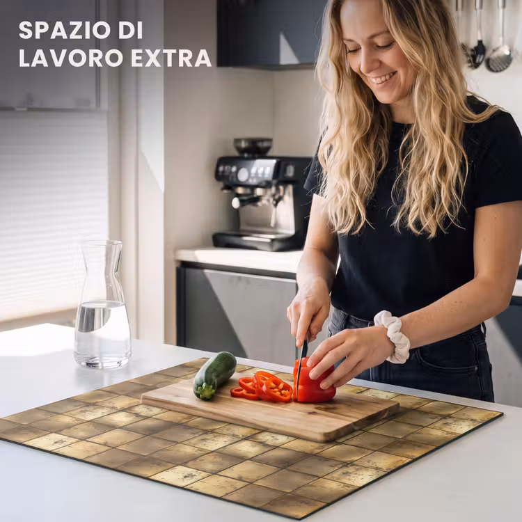 Protezione piano induzione - Geometrico - Piastrelle - Oro — 5