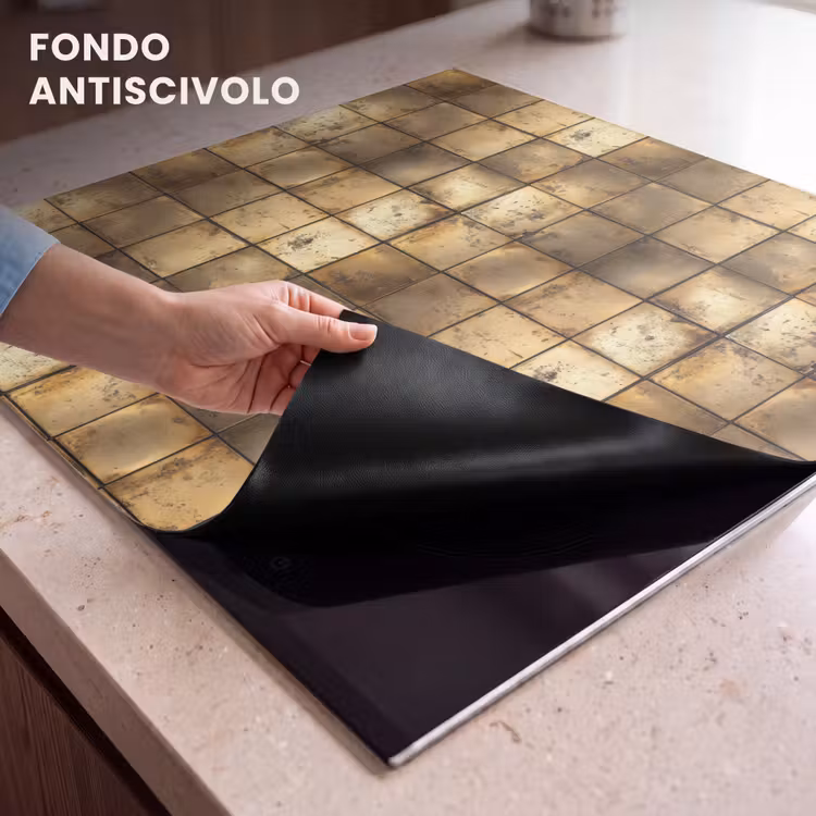 Protezione piano induzione - Geometrico - Piastrelle - Oro — 6