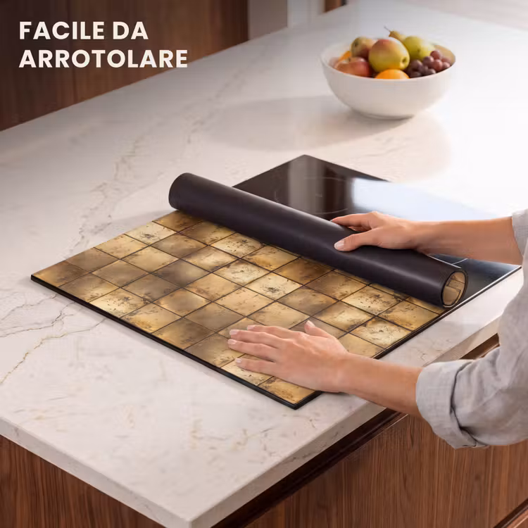 Protezione piano induzione - Geometrico - Piastrelle - Oro — 7