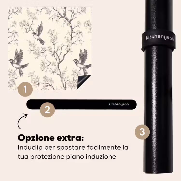 Protezione piano induzione - Rami - Uccelli - Beige — 8