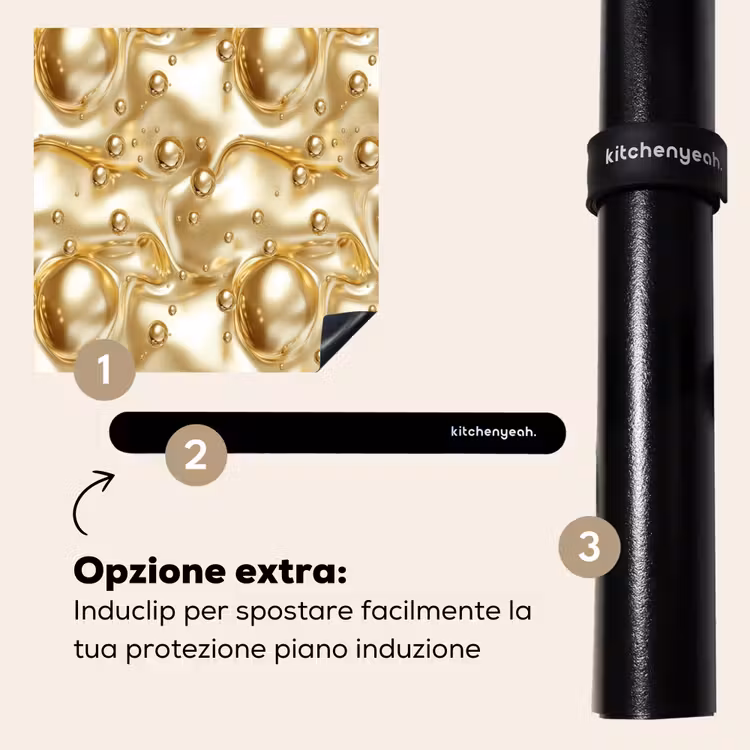 Protezione piano induzione - Liquido - Gocce - Oro — 8