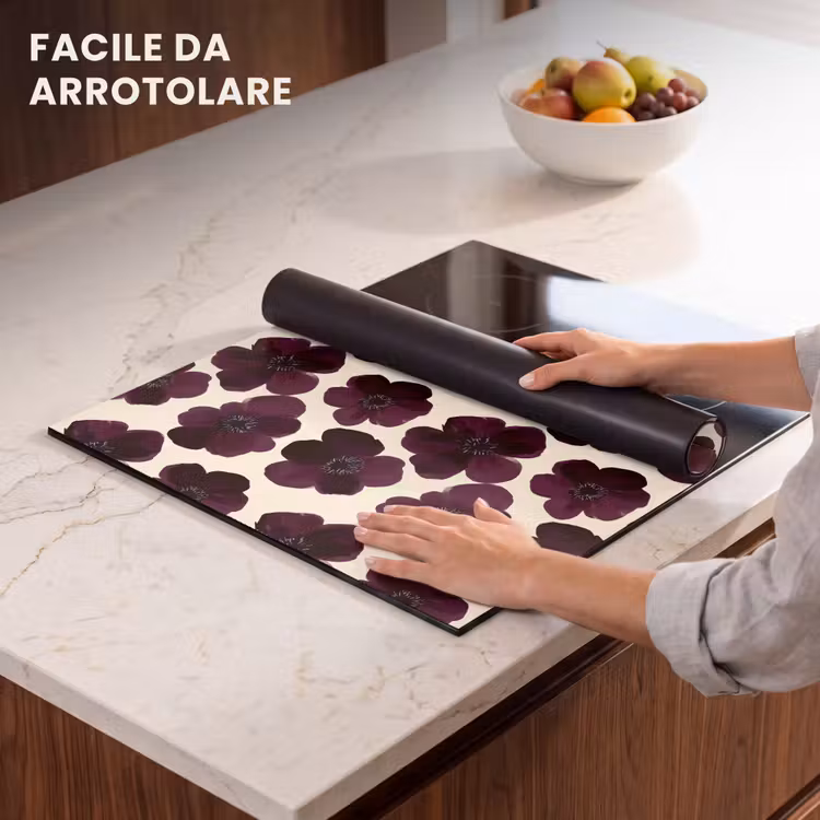 Protezione piano induzione - Fiori - Acquerello - Viola — 7
