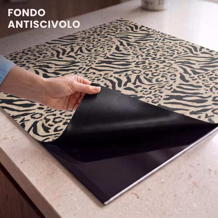 Protezione piano induzione - Giraffa - Zebra - Motivo - Marrone — 6