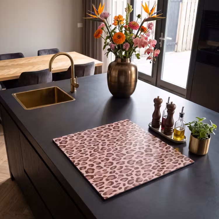 Protezione piano induzione - Leopardo - Motivo - Rosa — 2