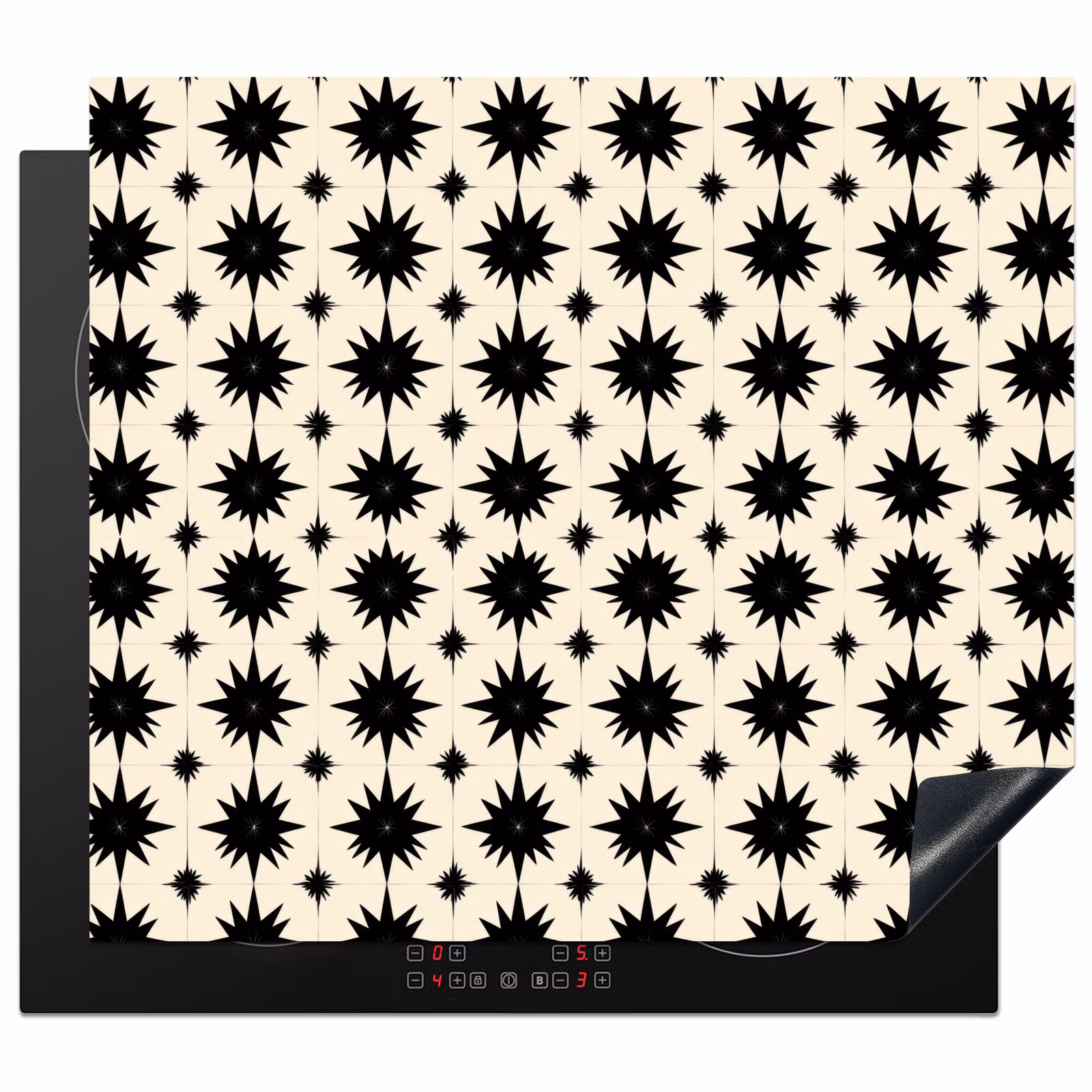 Protezione piano induzione - Forme a stella - Geometrico - Nero — 1