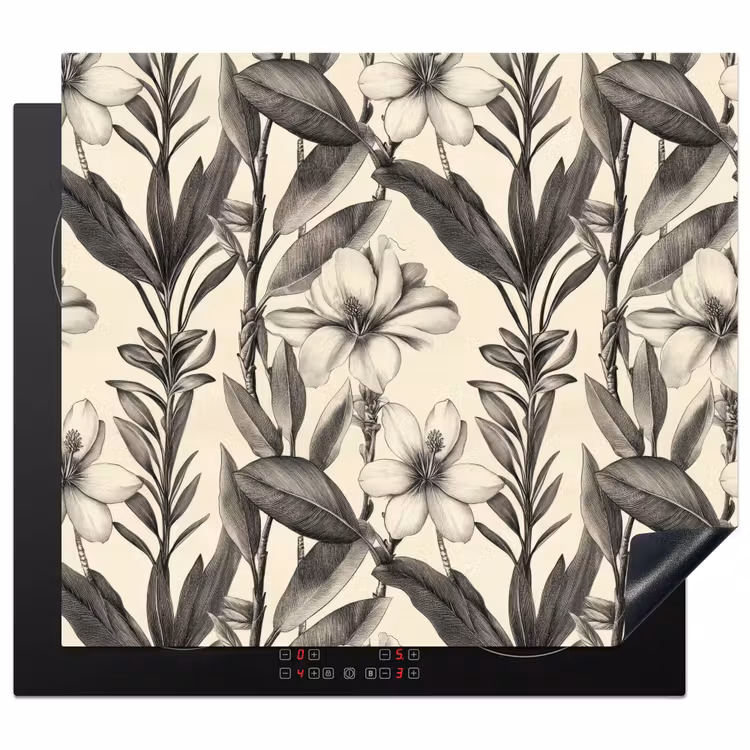 Protezione piano induzione - Classico - Botanico - Nero - Beige — 1