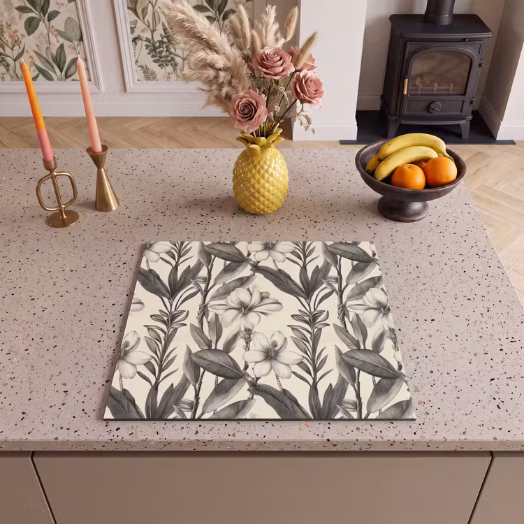 Protezione piano induzione - Classico - Botanico - Nero - Beige — 3