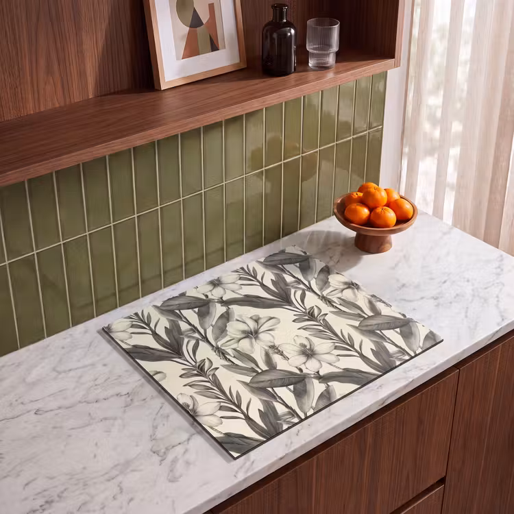 Protezione piano induzione - Classico - Botanico - Nero - Beige — 4