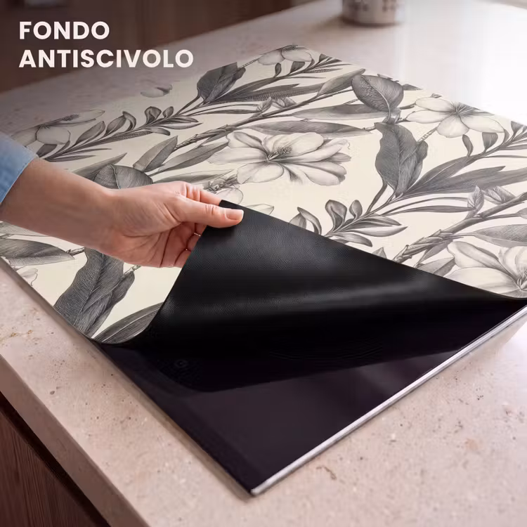 Protezione piano induzione - Classico - Botanico - Nero - Beige — 6
