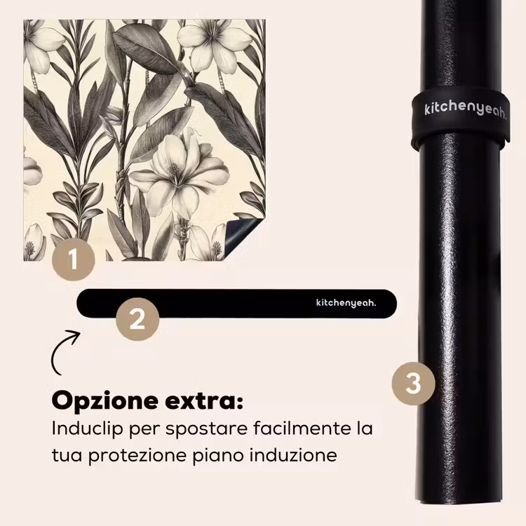 Protezione piano induzione - Classico - Botanico - Nero - Beige — 8