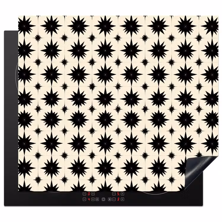 Protezione piano induzione - Forme a stella - Geometrico - Nero — 1