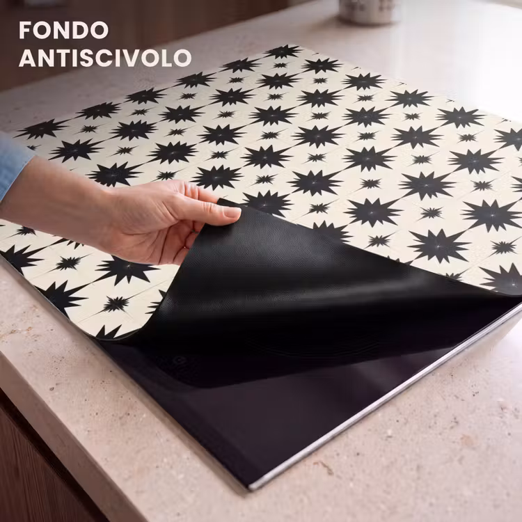 Protezione piano induzione - Forme a stella - Geometrico - Nero — 6