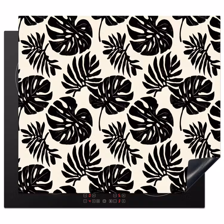 Protezione piano induzione - Moderno - Monstera - Nero — 1