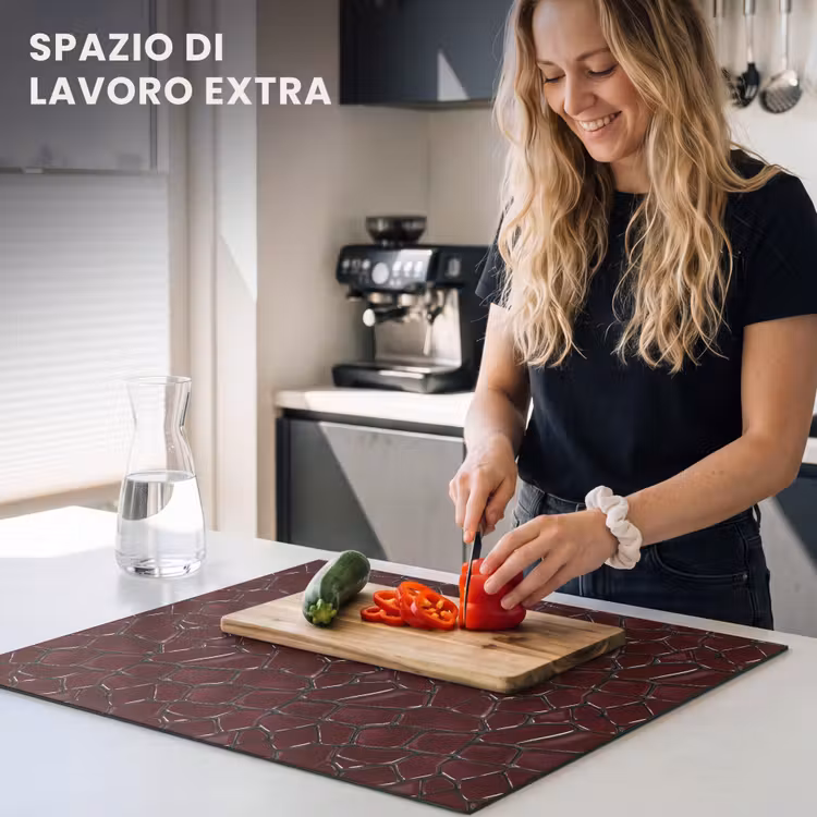 Protezione piano induzione - Mosaico - Piastrella - Rosso borgogna — 5
