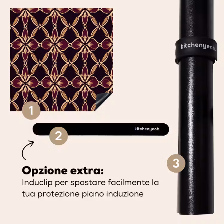 Protezione piano induzione - Simmetrico - Piastrella - Borgogna — 8