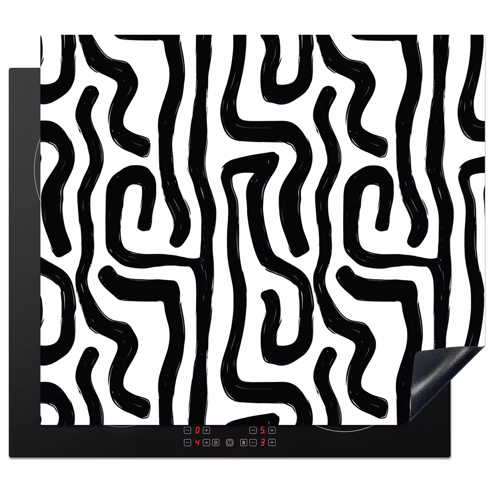 Protezione piano induzione - Moderno - Linee - Nero — 1