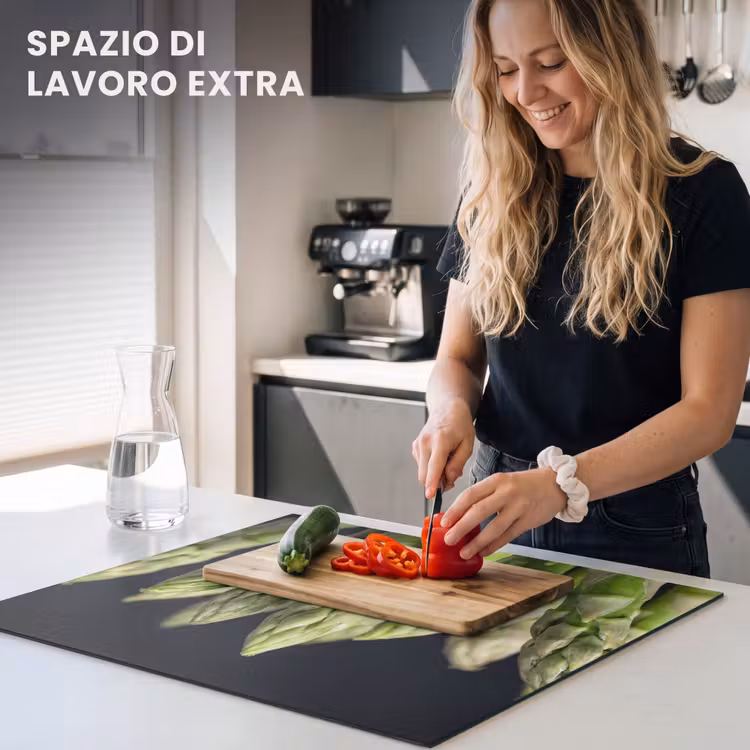 Protezione piano induzione - Asparagi - Verde - Nero — 5