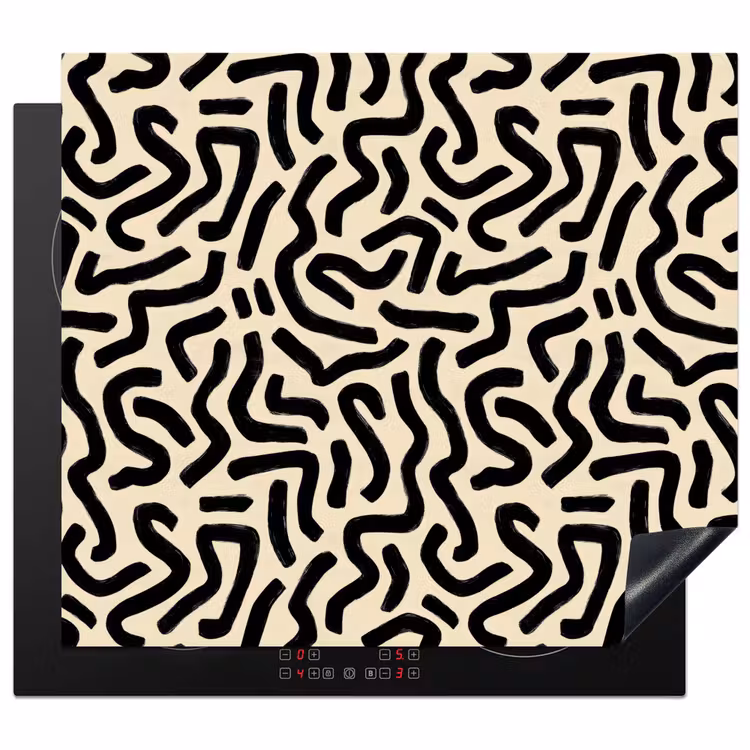 Protezione piano induzione - Astratto - Linee - Nero — 1