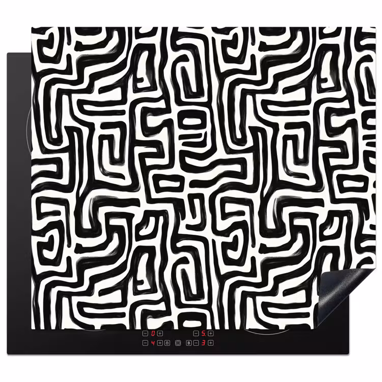 Protezione piano induzione - Grafica - Linee - Bianco e nero — 1