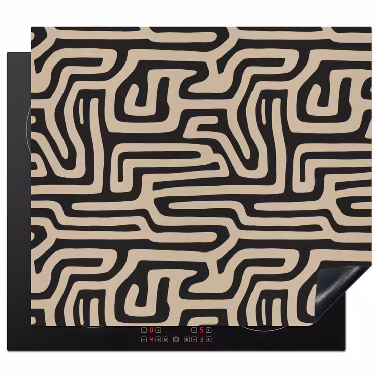 Protezione piano induzione - Grafica - Linee - Nero — 1