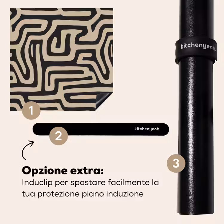 Protezione piano induzione - Grafica - Linee - Nero — 8