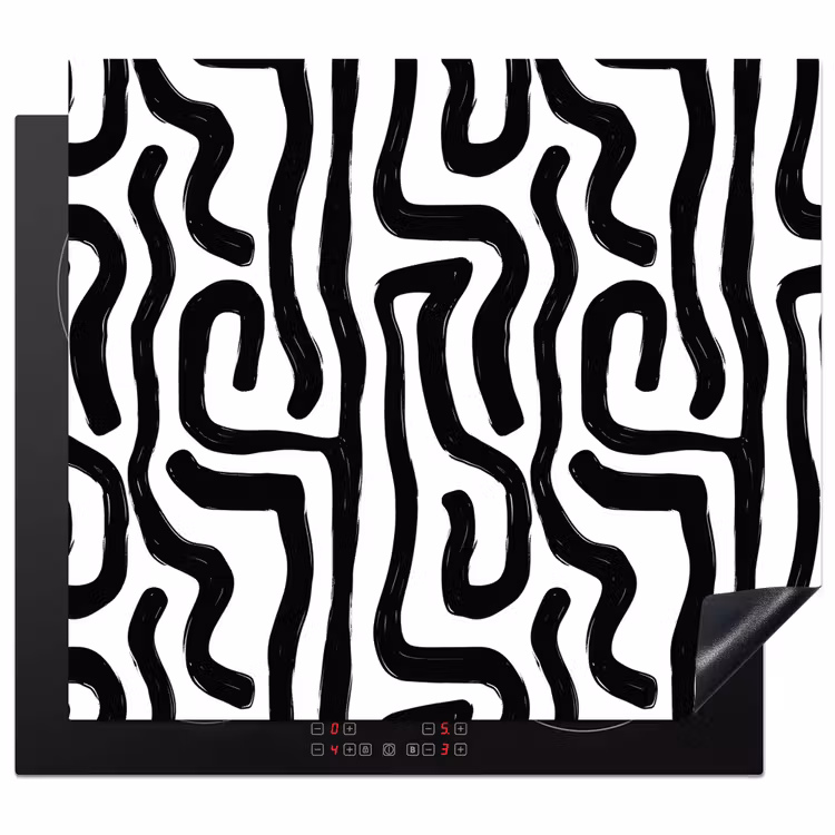 Protezione piano induzione - Moderno - Linee - Nero — 1