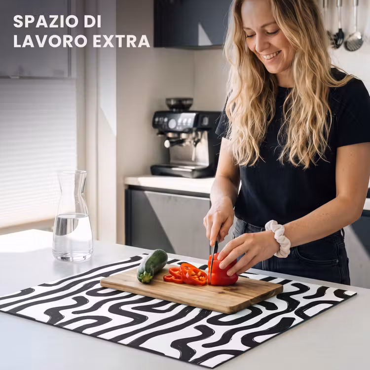 Protezione piano induzione - Moderno - Linee - Nero — 5