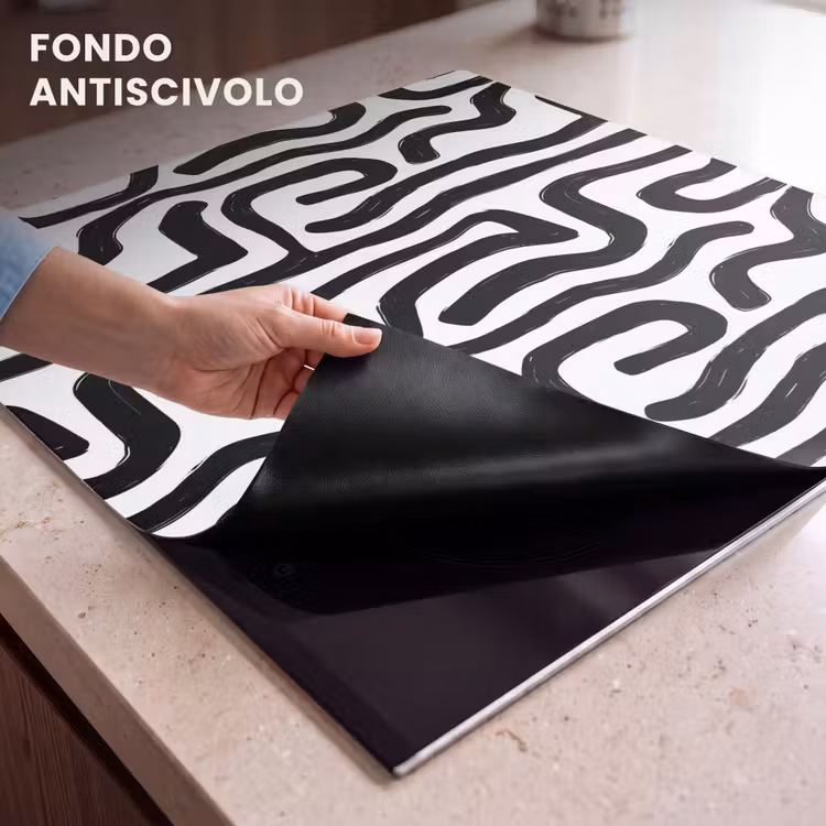 Protezione piano induzione - Moderno - Linee - Nero — 6