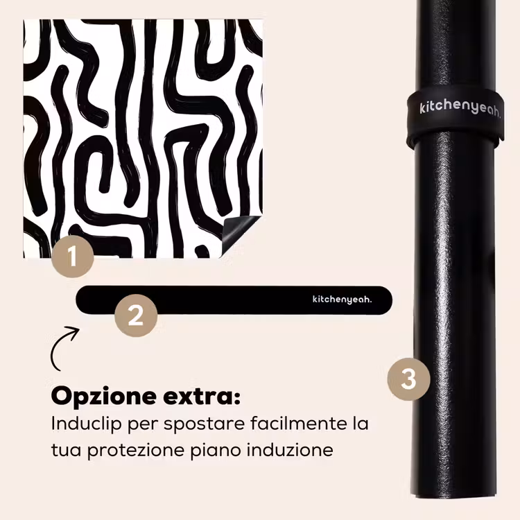 Protezione piano induzione - Moderno - Linee - Nero — 8