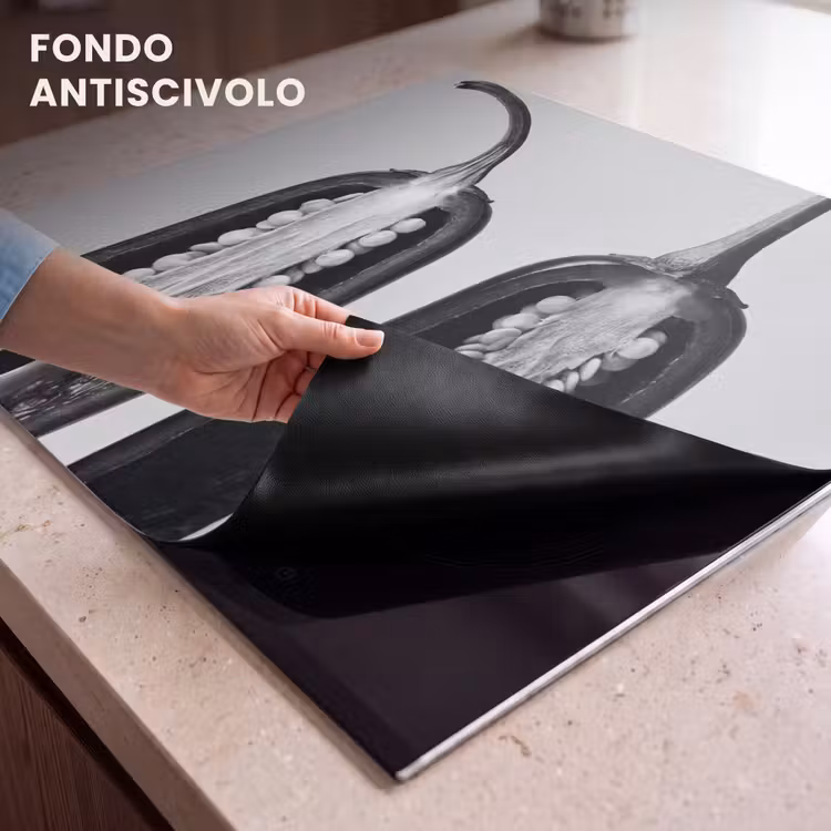 Protezione piano induzione - Peperoni - Nero - Bianco - Cornici per semi — 6