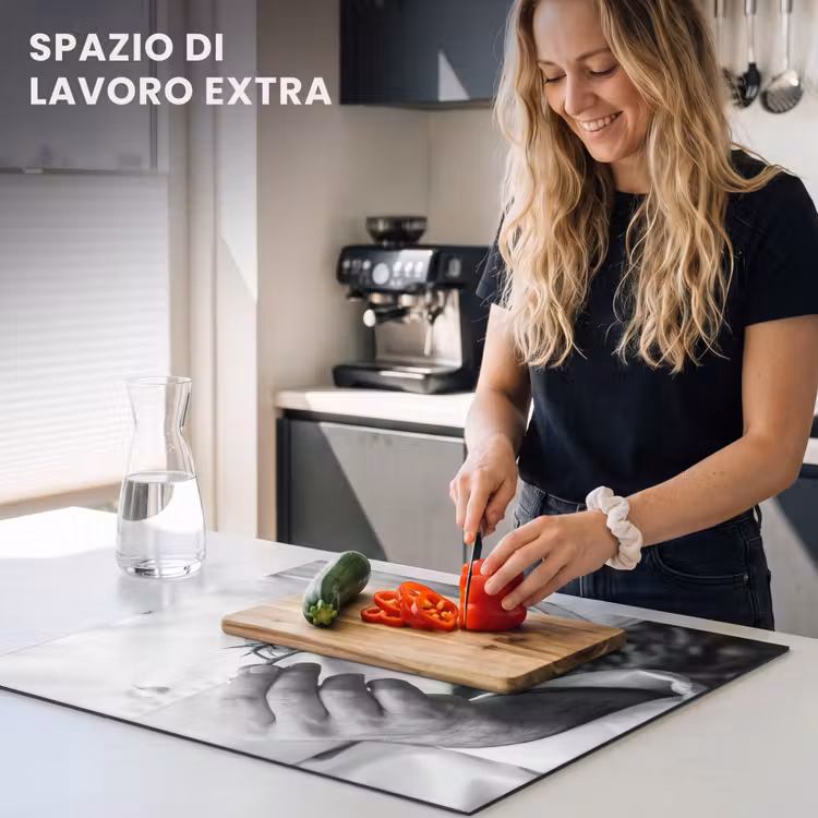 Protezione piano induzione - Pomodori - Chef - Nero - Bianco — 5