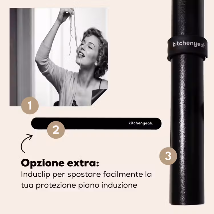 Protezione piano induzione - Donna - Spaghetti - Nero - Bianco — 8