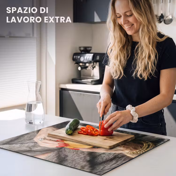 Protezione piano induzione - Donna - Hamburger - Pelliccia — 5