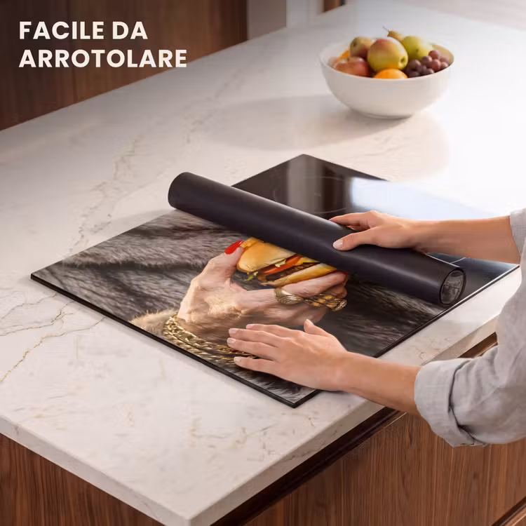 Protezione piano induzione - Donna - Hamburger - Pelliccia — 7