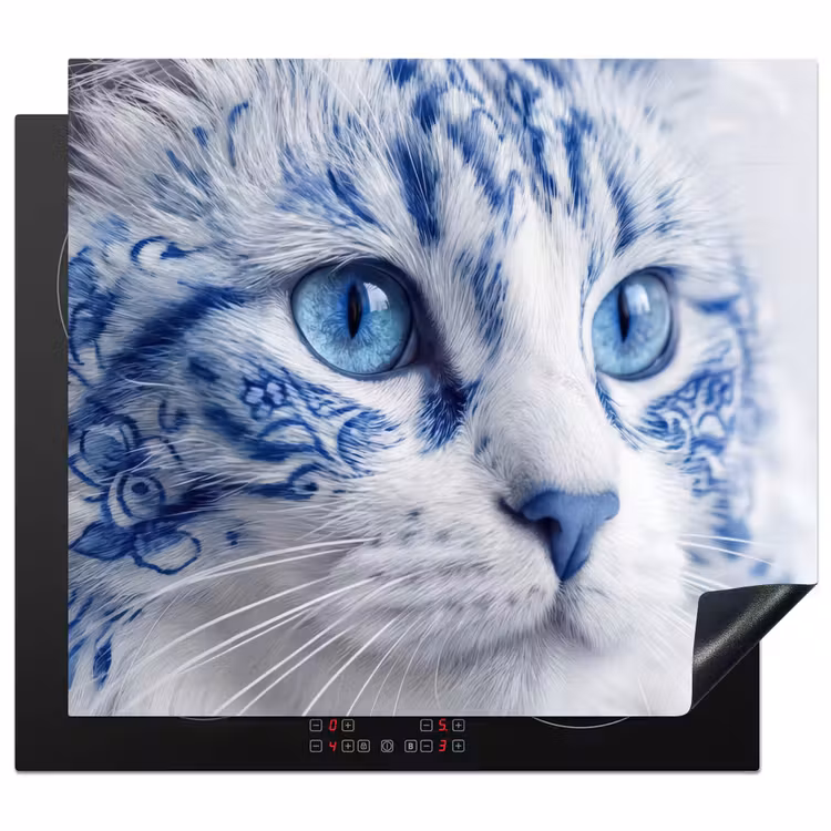 Protezione piano induzione - Gatto - Motivo - Blu — 1