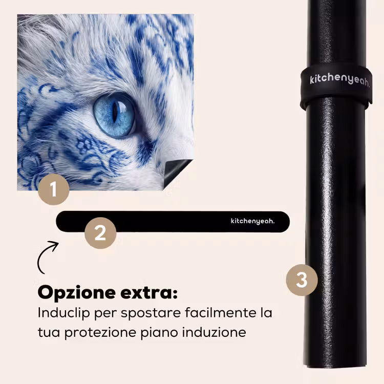 Protezione piano induzione - Gatto - Motivo - Blu — 8
