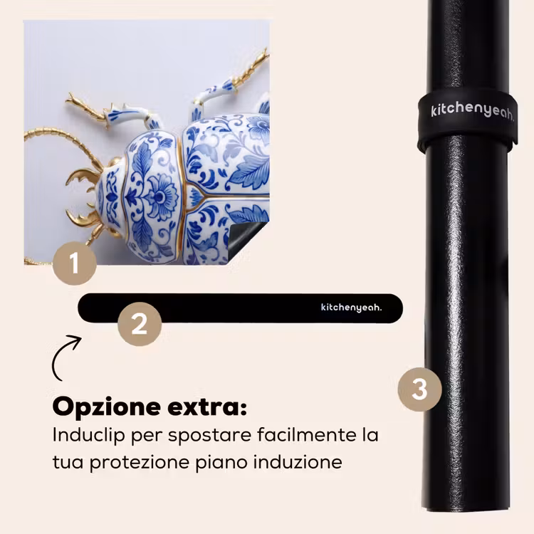 Protezione piano induzione - Maggiolino - Delfts - Blu - Oro — 8