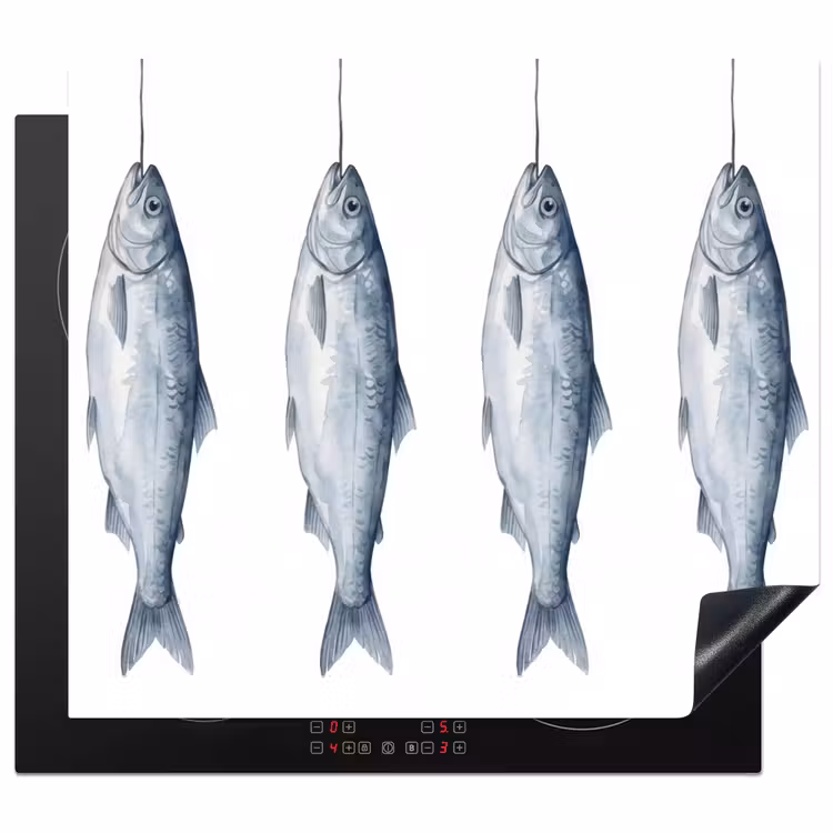 Protezione piano induzione - Pesce - Illustrazione - Blu Delft — 1