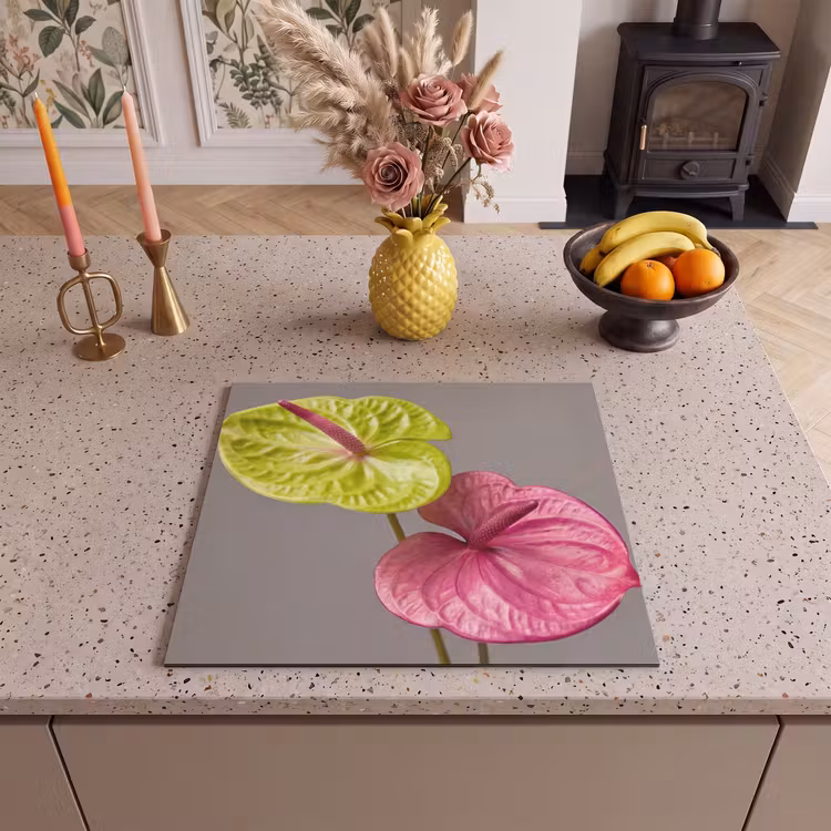 Protezione piano induzione - Piante - Anthurium - Verde - Rosa — 3