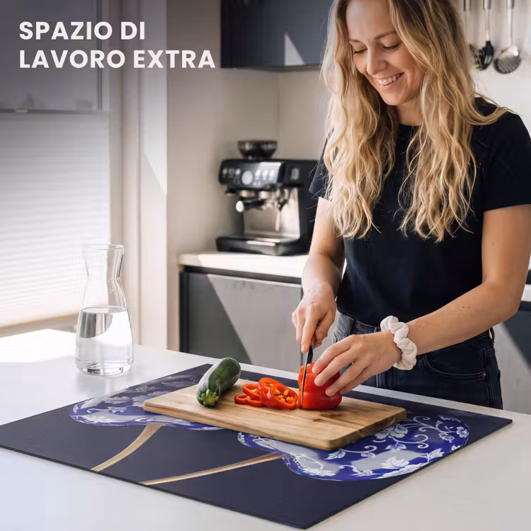Protezione piano induzione - Porcellana - Ciliegia - Delft - Blu — 5