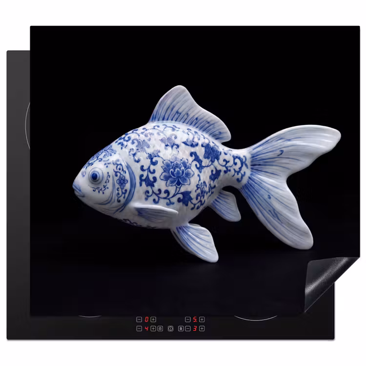 Protezione piano induzione - Porcellana - Pesce rosso - Delftware — 1