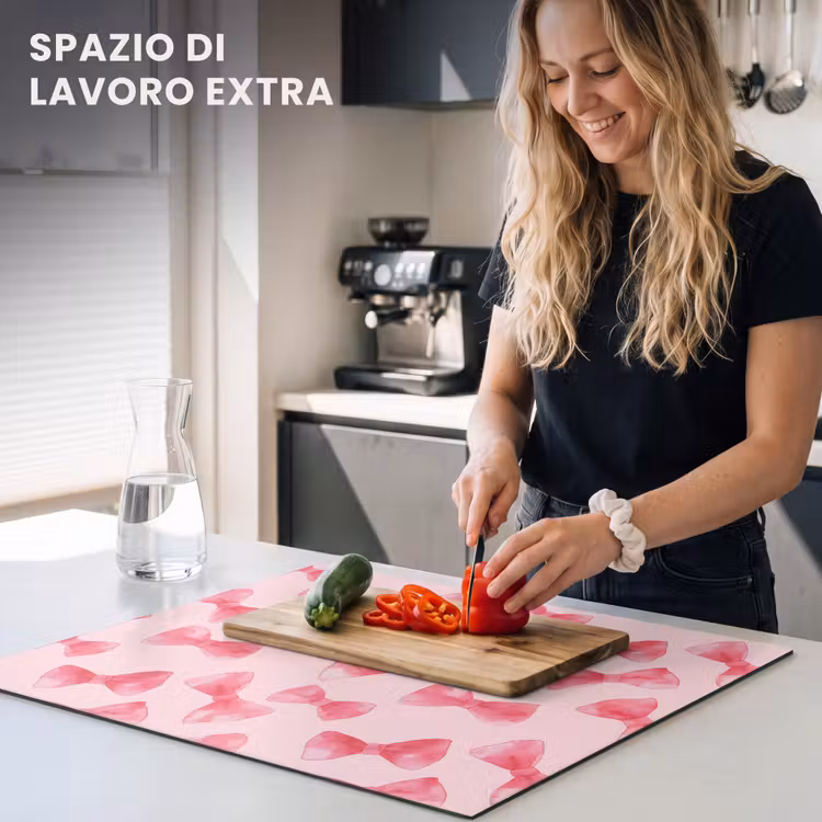 Protezione piano induzione - Fiocchi - Acquerello - Rosa — 5