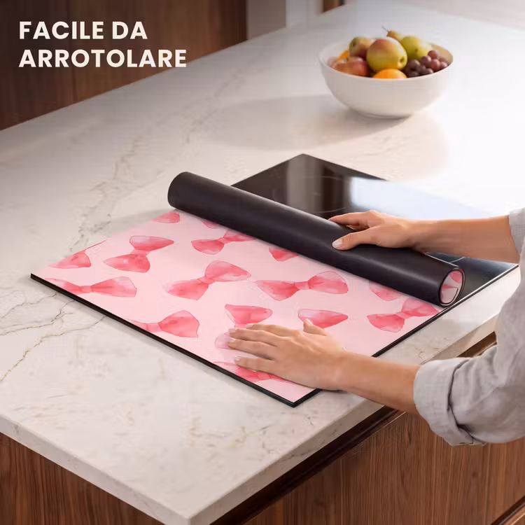 Protezione piano induzione - Fiocchi - Acquerello - Rosa — 7