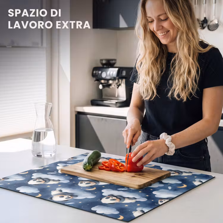 Protezione piano induzione - Pandas - Dormire - Blu — 5