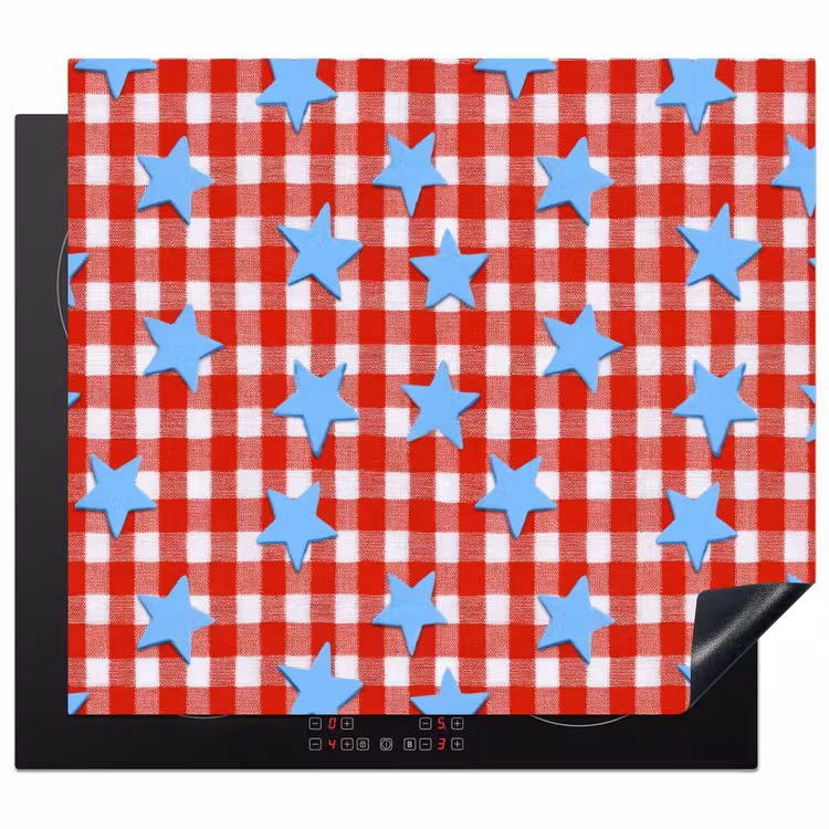 Protezione piano induzione - Plaid - Stelle - Rosso — 1