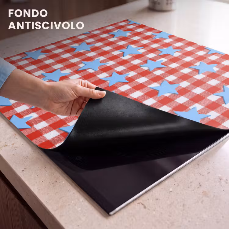 Protezione piano induzione - Plaid - Stelle - Rosso — 6